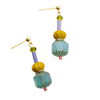 Colorful Teal Beaded Dangle Earrings - Freshie & Zero Studio Shop