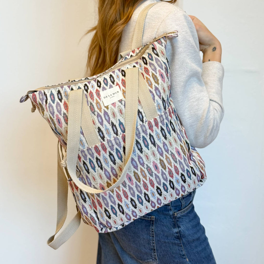Convertible Shoulder Bag/Backpack: Boho Geometric - Freshie & Zero Studio Shop