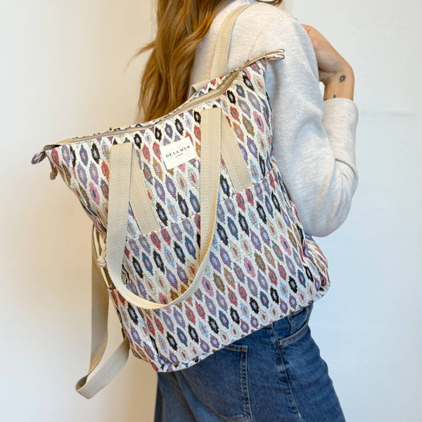 Convertible Shoulder Bag/Backpack: Boho Geometric - Freshie & Zero Studio Shop