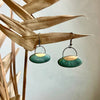 Patina Green Oval Clay Earrings - Freshie & Zero Studio Shop