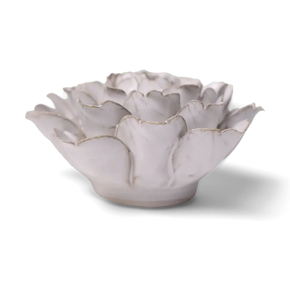 Ceramic Wall Flower: 5" Ivory Peony - Freshie & Zero Studio Shop