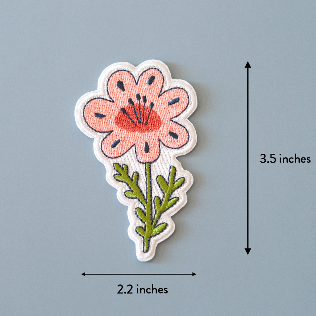 Iron-On Patch: Pink Flower - Freshie & Zero Studio Shop