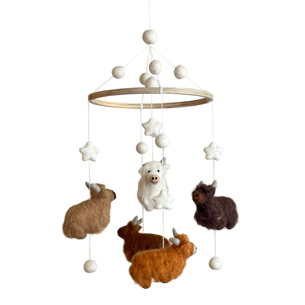 Felt Baby Mobile - Highland Cows - Freshie & Zero Studio Shop