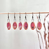 Pink Small Oval Clay Earrings with Gold Lines - Freshie & Zero Studio Shop