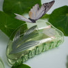 Lotus Claw - White Flower Clear Green Acetate Clip - Freshie & Zero Studio Shop