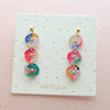 Handpainted Colorful Abstract Dangle Earrings by Jill Makes - Freshie & Zero Studio Shop