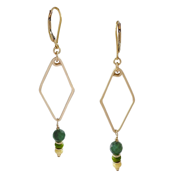 Gold Mirage Earrings - yellow green - Freshie & Zero Studio Shop