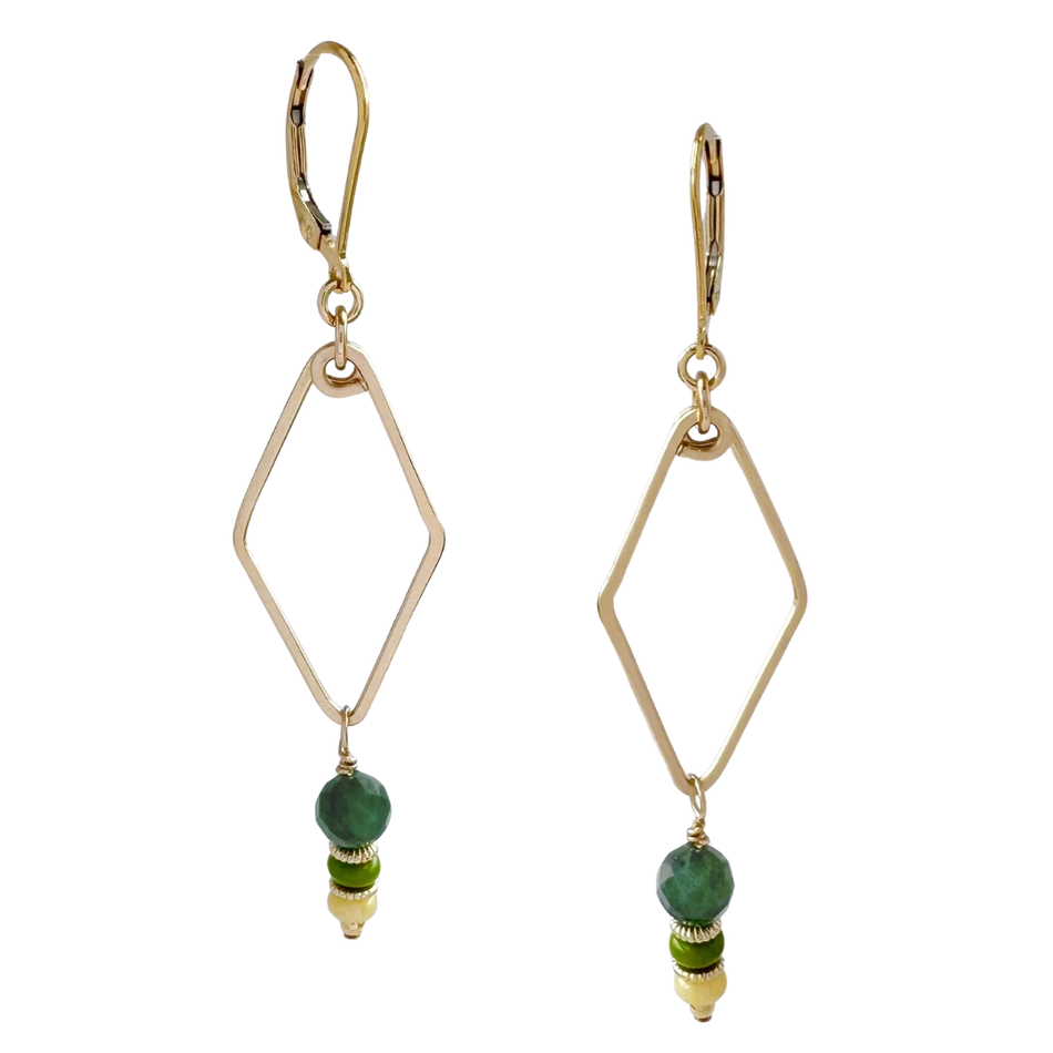 Gold Mirage Earrings - yellow green - Freshie & Zero Studio Shop