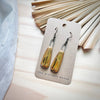 Gold Striped Olive Tapered Earrings - Freshie & Zero Studio Shop