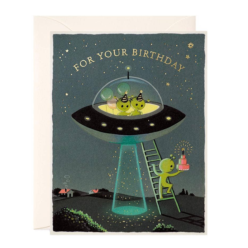 Aliens Birthday Card - Freshie & Zero Studio Shop