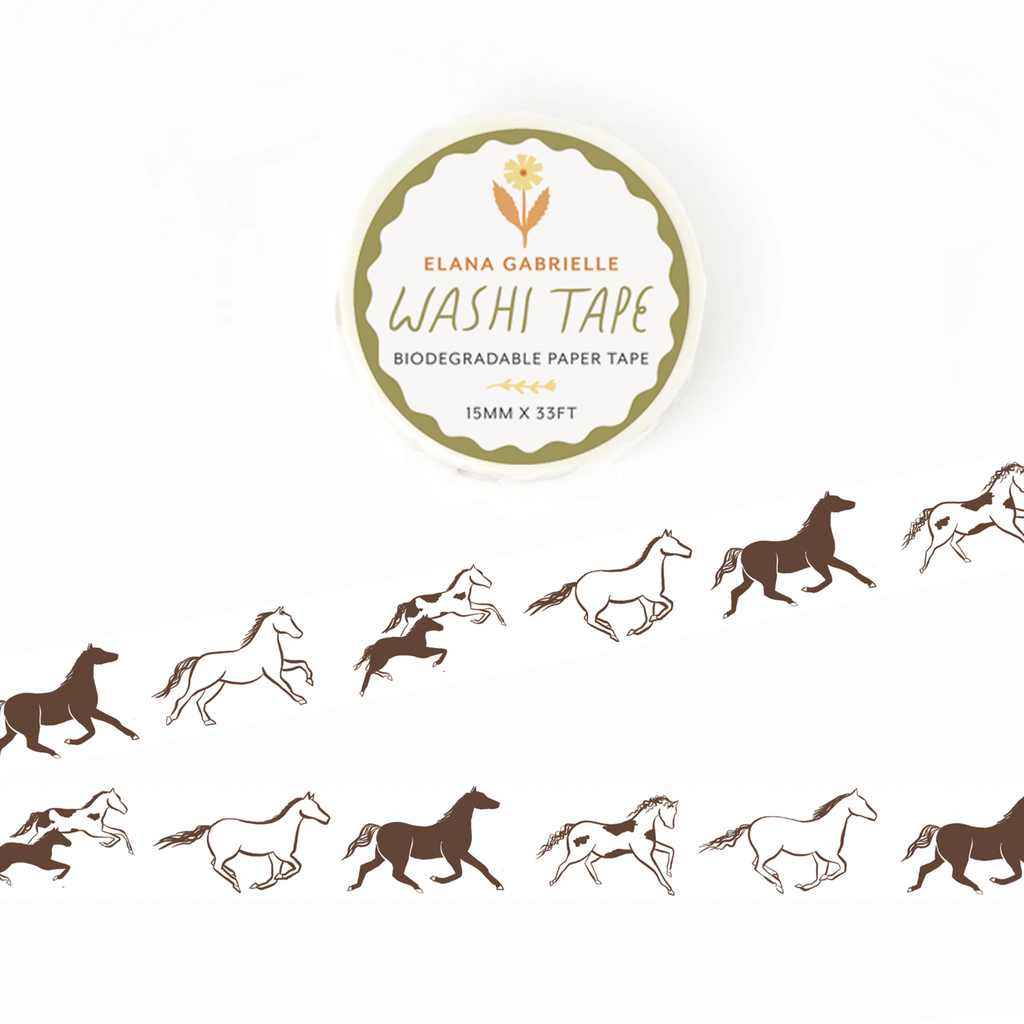 Wild Horses Washi Tape - Freshie & Zero Studio Shop