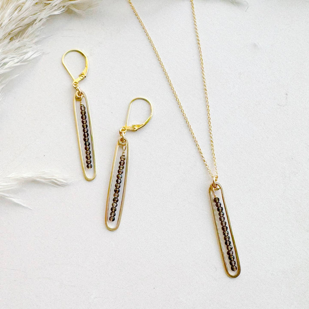 lyric necklace with smoky quartz - Freshie & Zero Studio Shop