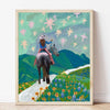 Texas Wildflowers Cowgirl Art Print: 16×20 - Freshie & Zero Studio Shop
