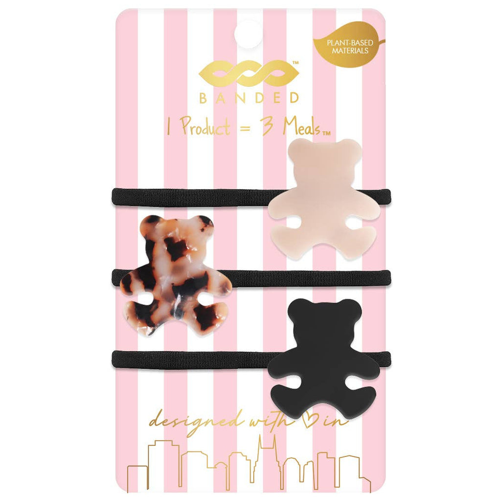 Teddy Bear Hair Ties - Set of 3 - Freshie & Zero Studio Shop