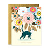 Floral Kitty Birthday Greeting Card - Freshie & Zero Studio Shop