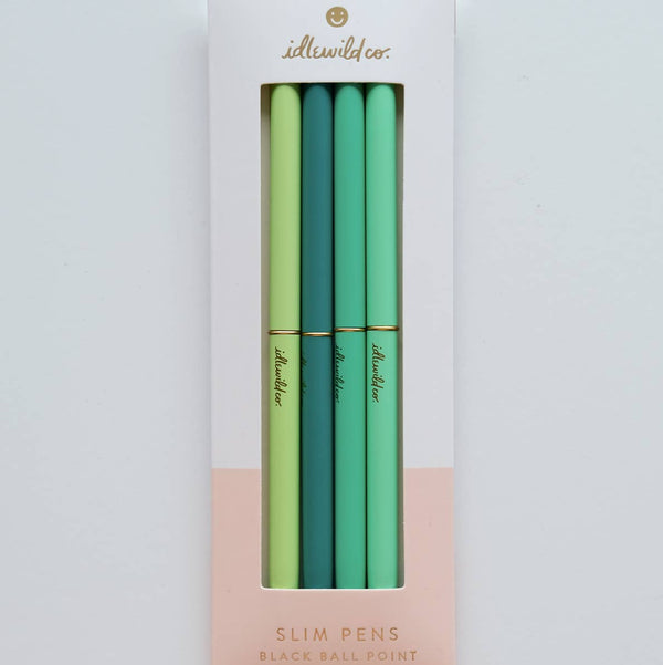 Slim Pens Set of Four - Emerald City - Freshie & Zero Studio Shop