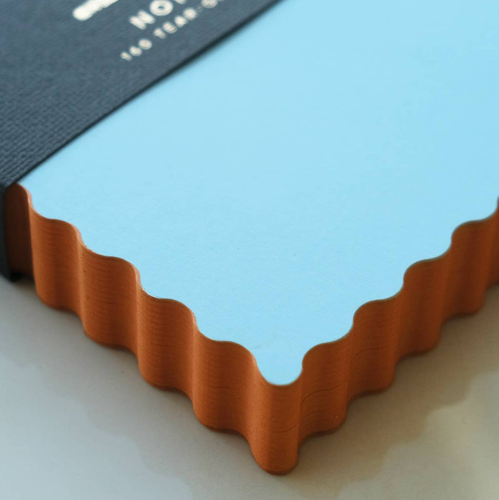 Mini Wave Shaped Notepad | Sky + Tangerine Edge - Freshie & Zero Studio Shop