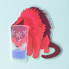 Hydrated Cat Clear Sticker - Freshie & Zero Studio Shop