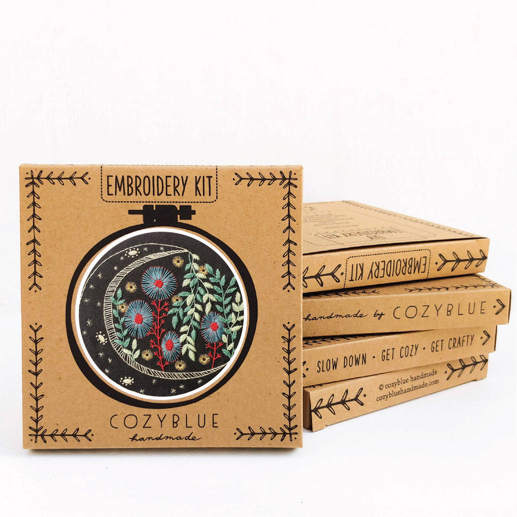 Moon Night Garden Embroidery Kit by Cozyblue - Freshie & Zero Studio Shop