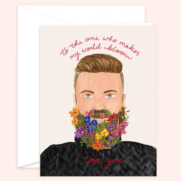 Bloom Beard Card | Love Card | Husband | Boyfriend - Freshie & Zero Studio Shop