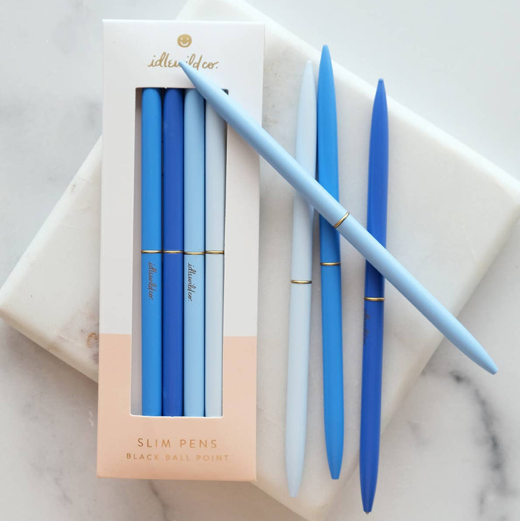 Slim Pens Set of Four - Baby Blues - Freshie & Zero Studio Shop