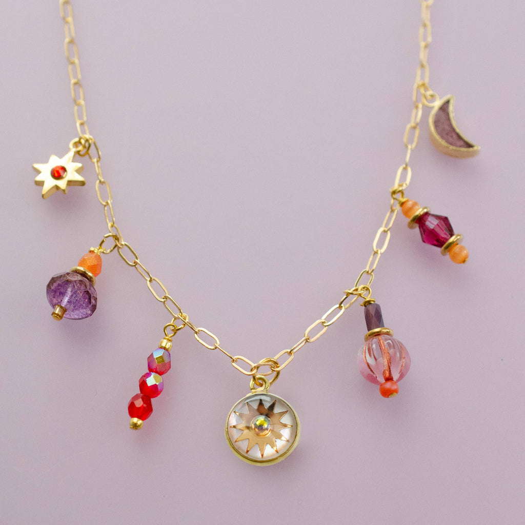 Pearl Zodiac Fire Sign Charm Necklace by Jill Makes - Freshie & Zero Studio Shop