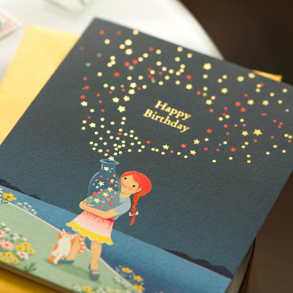Star Bottle Birthday Greeting Card - Freshie & Zero Studio Shop