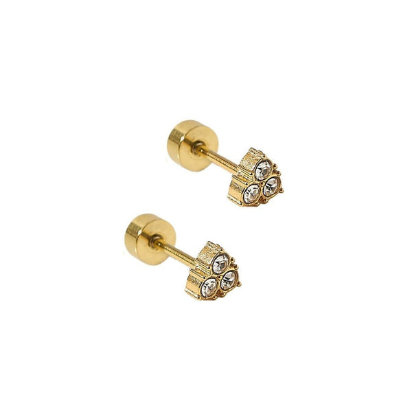 Tatum Triple Tiny Crystal Flatback Waterproof Stud Earrings - Freshie & Zero Studio Shop