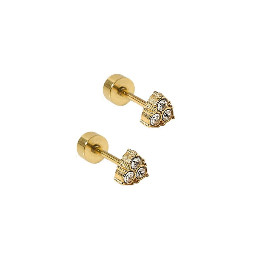 Tatum Triple Tiny Crystal Flatback Waterproof Stud Earrings - Freshie & Zero Studio Shop