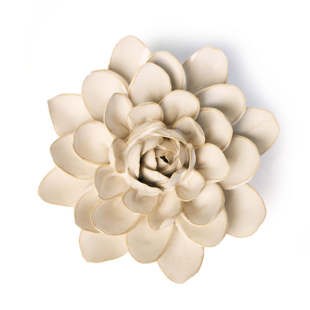 English Garden Ceramic Flower: 4.25" Ivory Snowdrop - Freshie & Zero Studio Shop