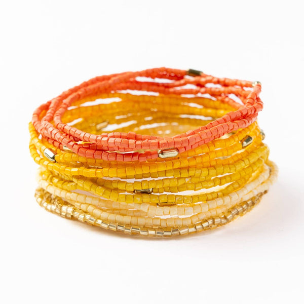 Chelsea Luxe Sunrise Beaded Bracelet Stack of 18 - Freshie & Zero Studio Shop