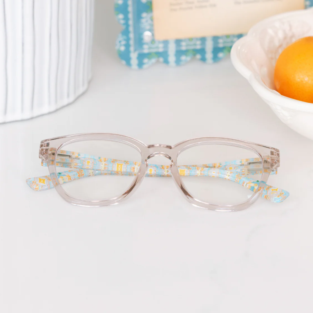 Peepers x Laura Park Reading Glasses: Nola - Gray/Chelsea Orange - Freshie & Zero Studio Shop
