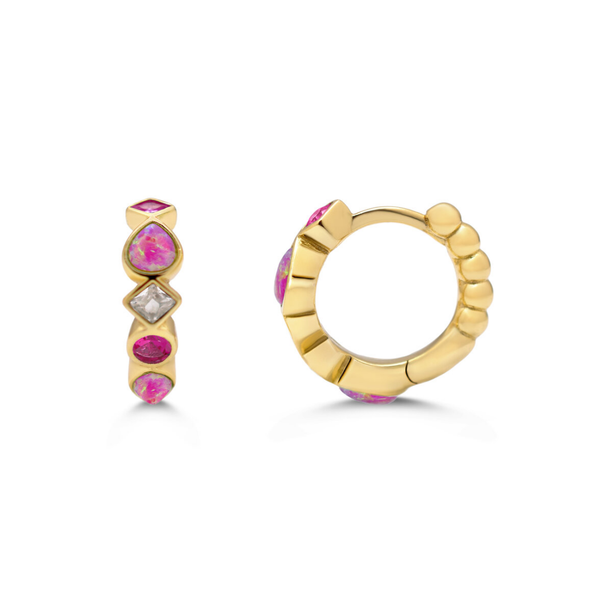 You're a Gem Huggie Hoop Earrings - Gold - Freshie & Zero Studio Shop