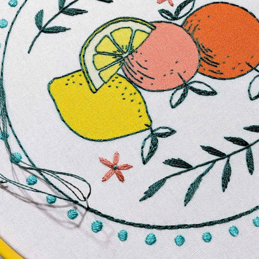 Citrus embroidery kit by Cozyblue - Freshie & Zero Studio Shop