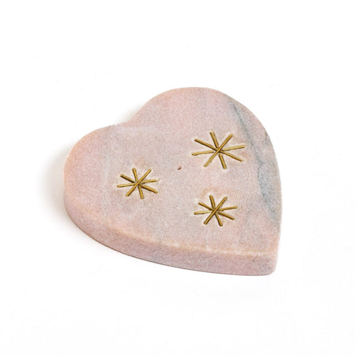 Heart Incense Holder Jaipuri Pink Carved Marble - Freshie & Zero Studio Shop