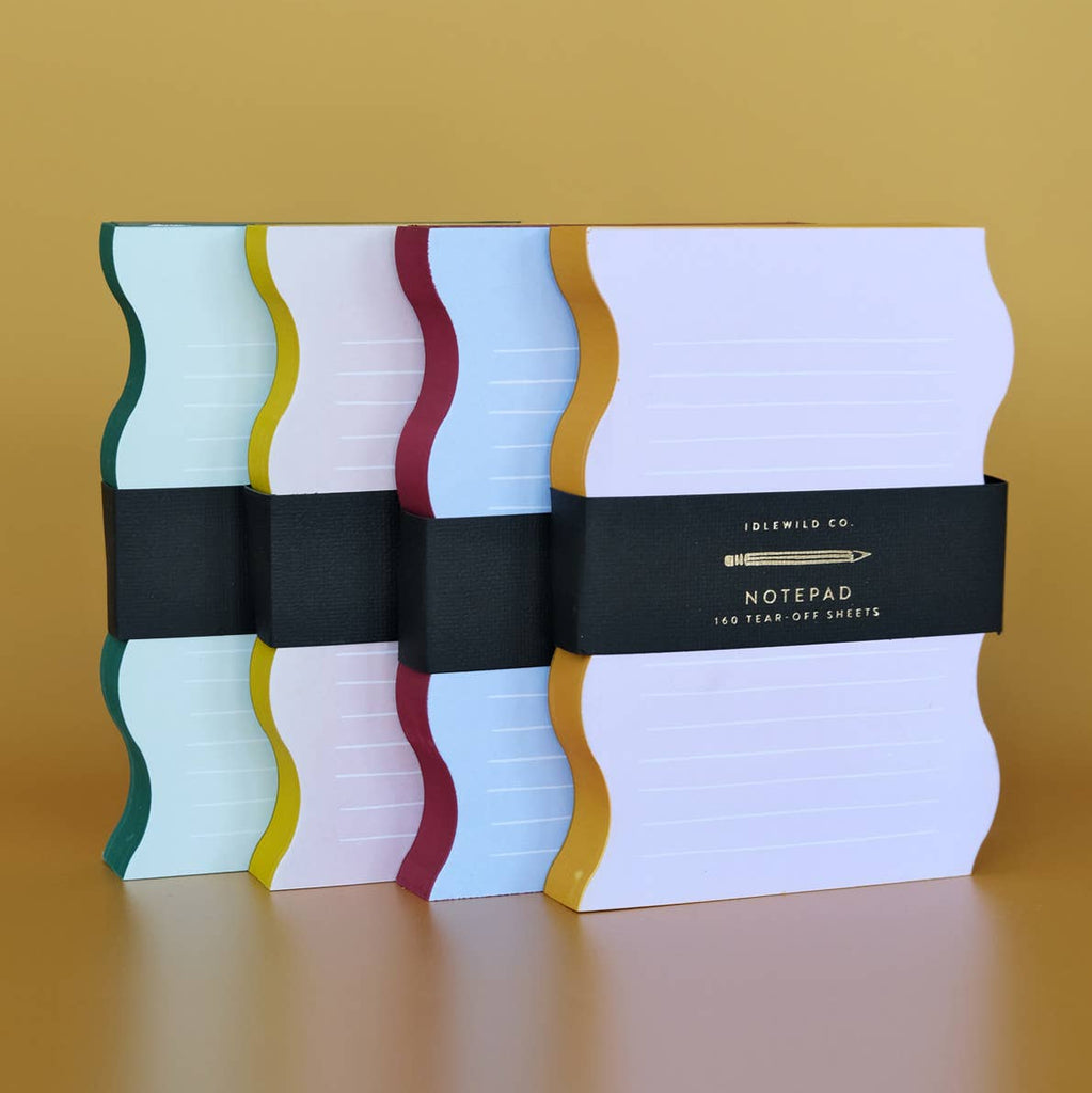 Wavy Shaped Notepad | Pink + Yellow Edge - Freshie & Zero Studio Shop