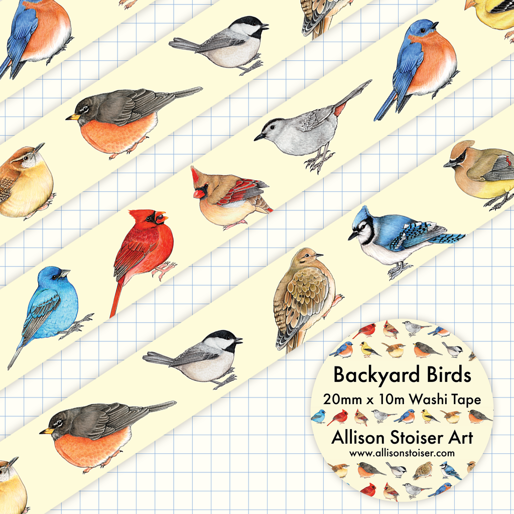 Backyard Birds Washi Tape - Freshie & Zero Studio Shop