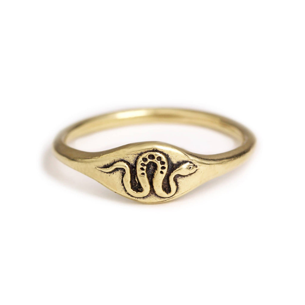 Snake Signet Ring: Bronze / Size 8 - 57.0mm - Freshie & Zero Studio Shop