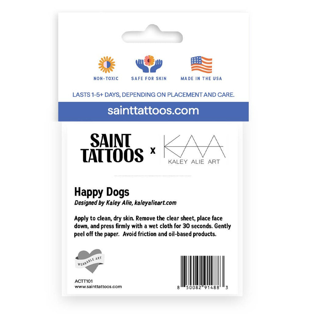 Happy Dogs Temporary Tattoos by Saint Tattoos - Freshie & Zero Studio Shop