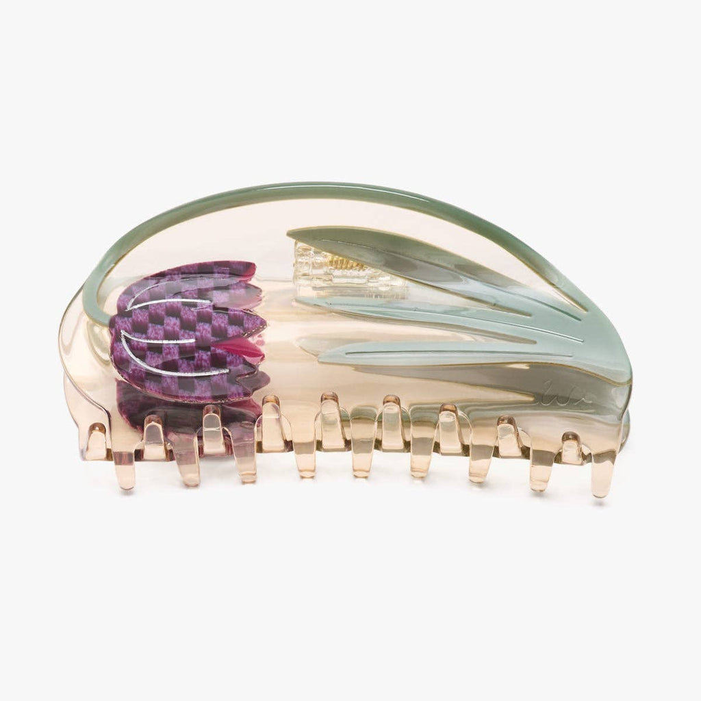 Checkered Tulip Flower Large Hair Claw Clip - Freshie & Zero Studio Shop