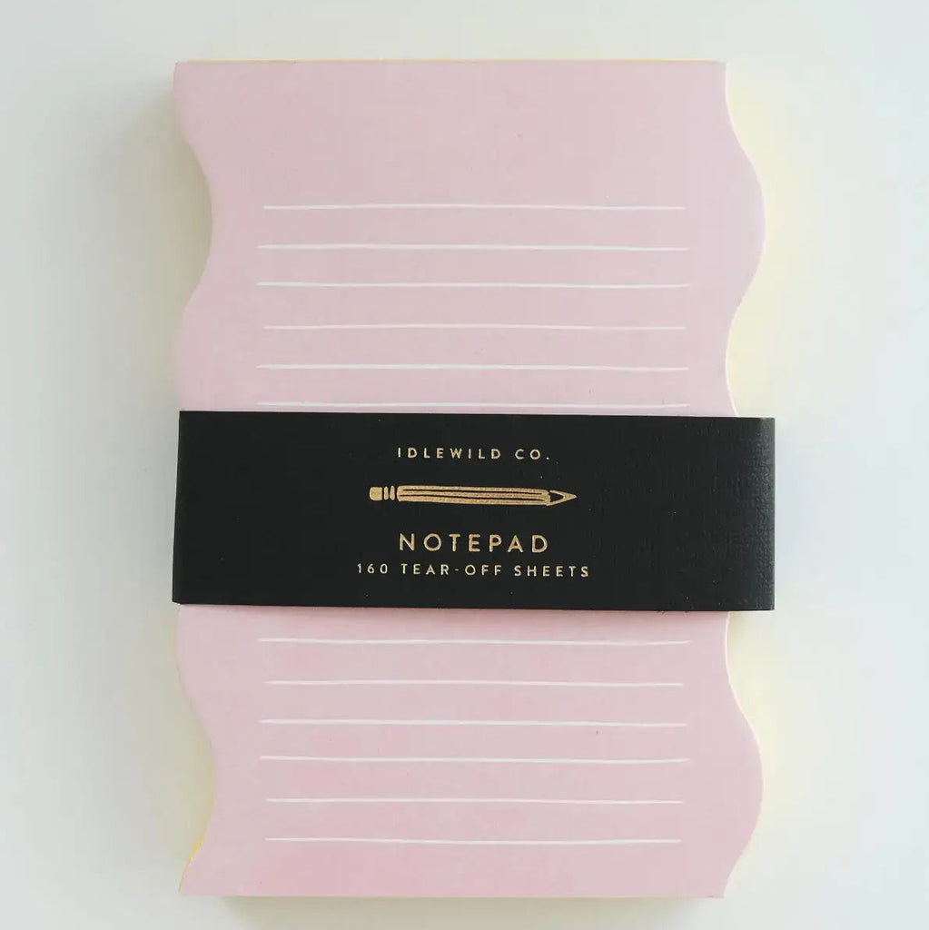 Wavy Shaped Notepad | Pink + Yellow Edge - Freshie & Zero Studio Shop