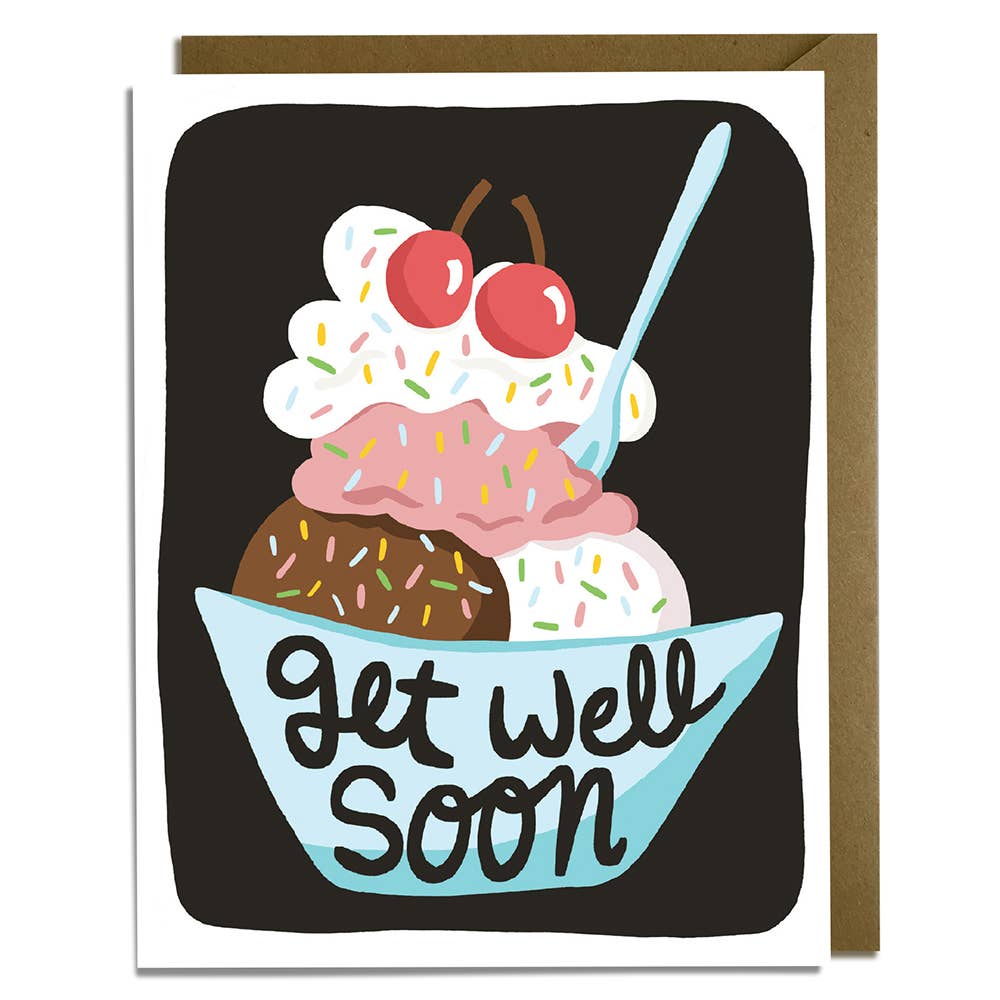 Get Well Soon Sundae Card - Freshie & Zero Studio Shop