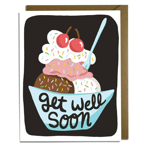 Get Well Soon Sundae Card - Freshie & Zero Studio Shop