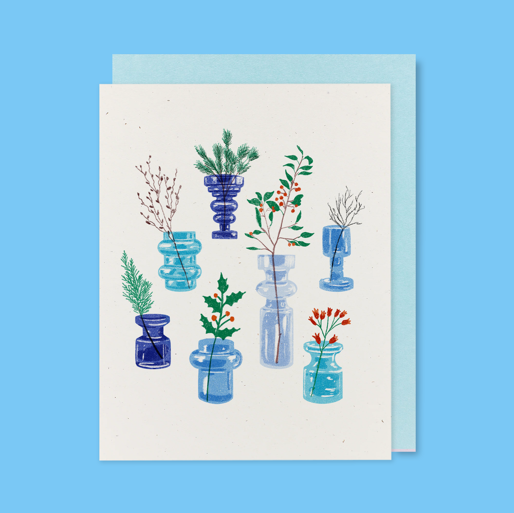 Festive Vintage Vessels Greeting Card - Freshie & Zero Studio Shop