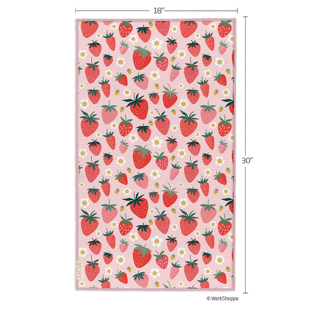 Strawberry + Check Microfiber Kitchen Towel - Freshie & Zero Studio Shop