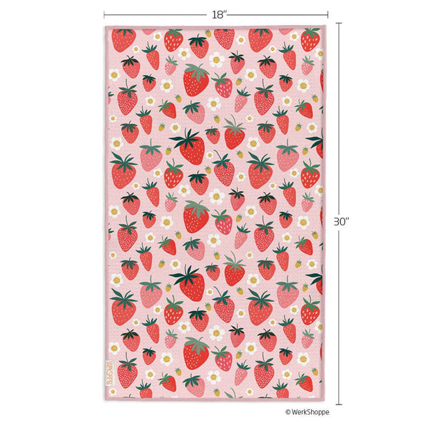 Strawberry + Check Microfiber Kitchen Towel - Freshie & Zero Studio Shop