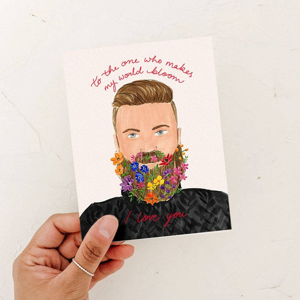 Bloom Beard Card | Love Card | Husband | Boyfriend - Freshie & Zero Studio Shop