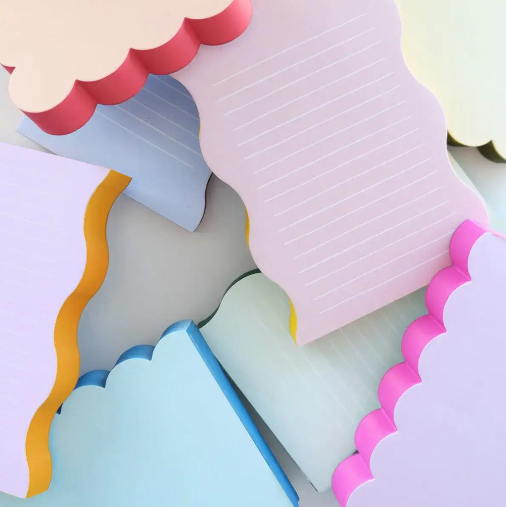 Scalloped Shaped Notepad | Peach + Persimmon Edge - Freshie & Zero Studio Shop