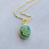 Emerald Snake Gemstone Symbol Necklace by Jill Makes - Freshie & Zero Studio Shop
