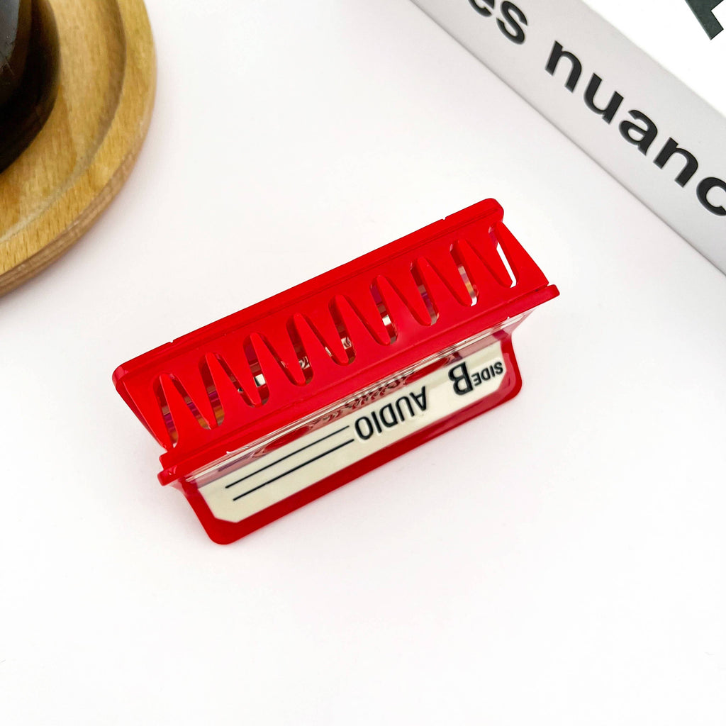 Red Cassette Tape Claw Clip - Freshie & Zero Studio Shop